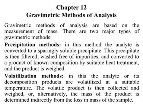 chapter xv gravimetric methods|Chapter 8.